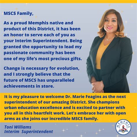 Interim Superintendent Williams Welcomes Incoming Superintendent