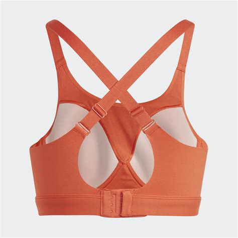 Adidas Tailored Impact Luxe Training High Support Bra Red Adidas Uae