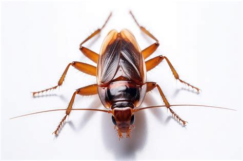 premium photo top view   cockroach isolated   white surface
