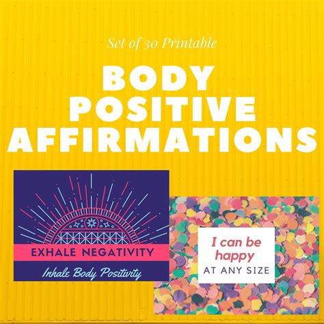 Affirmation Cards Body Positivity Set Of 30 Printable Etsy