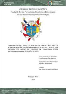 Evaluación del efecto biocida de microcápsula de aceite esencial de