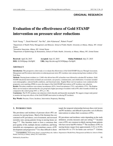 PDF Evaluation Of The Effectiveness Of Gold STAMP Intervention On