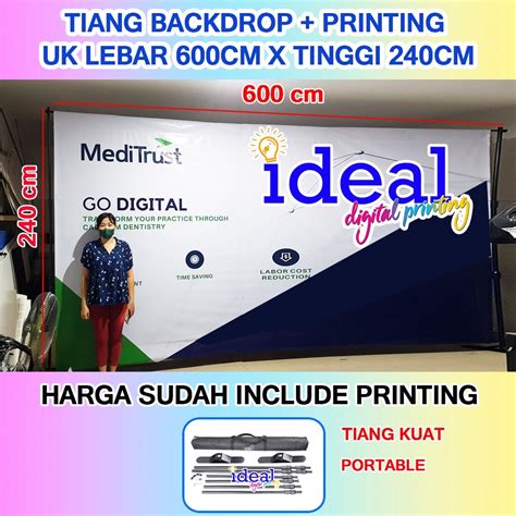 Jual Jumbo Banner Backwall Stand Portable Include Printing L Cm X T