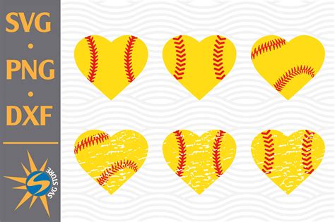 Heart Softball, Heart Softball Graphic by SVGStoreShop · Creative Fabrica