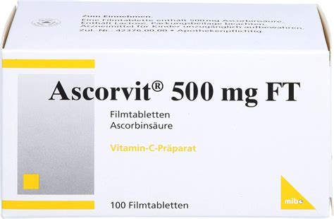 ASCORVIT 500 Mg FT Filmtabletten 100 St Amazon De Lebensmittel