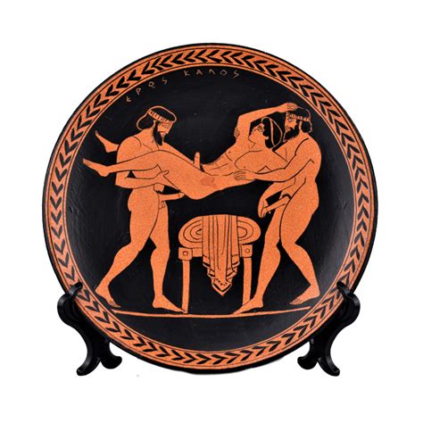 Homosexual Love Gay Sex Painting Ancient Greece Ceramic Plate Greek Pottery