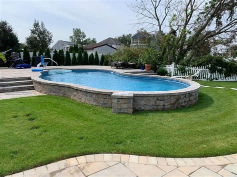 Semi Inground Pool Deck Inground Pool Landscaping Above Ground Pool