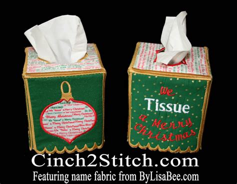 Holiday Tissue Box Cover In The Hoop Machine Embroidery Etsy