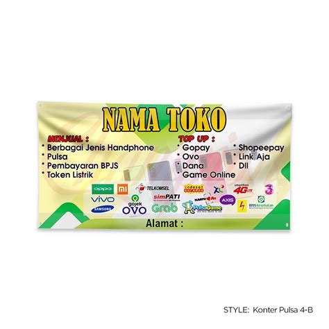 Jual Sanduk Konter Pulsa Banner Counter Pulsa Spanduk Promosi Mmt