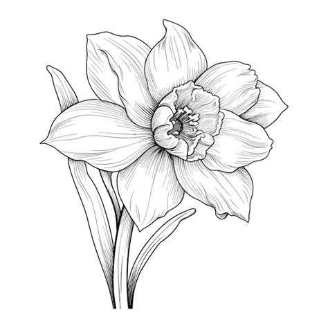 Premium Vector Hand Drawn Sketch Daffodil Flower Illustration