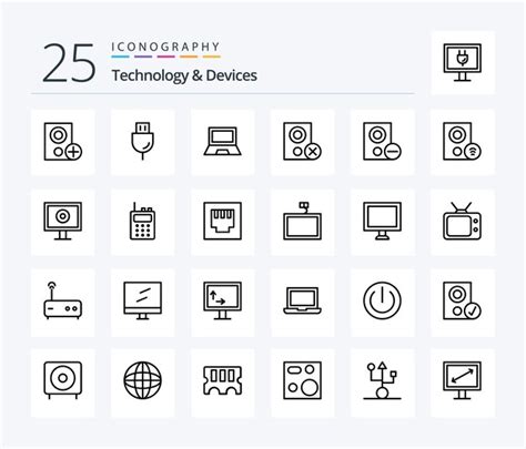 Premium Vector Devices 25 Line Icon Pack Including Gadget Computers