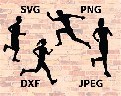 Runners SVG Runners Cut File Cricut Four Runners Woman Man Clipart