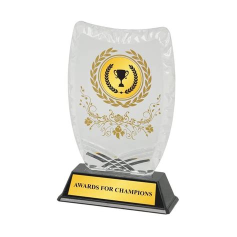 Acrylic Plaque 61816 Clear Gold - Emico Trophy Official