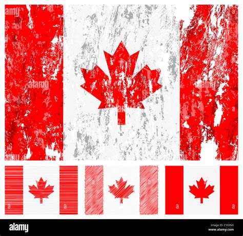 Canada grunge flag set on a white background. Vector illustration Stock ...