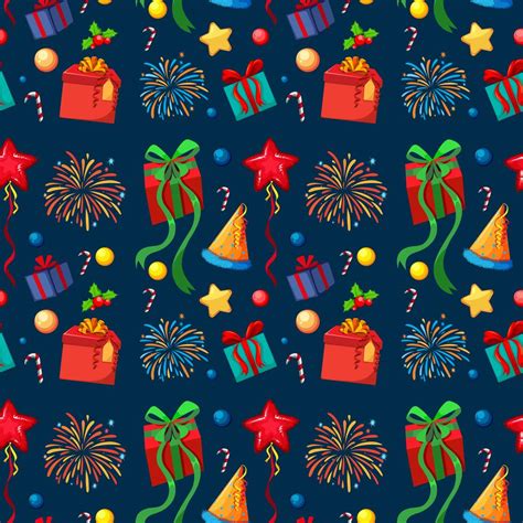 New Year Seamless Pattern 302093 Vector Art At Vecteezy