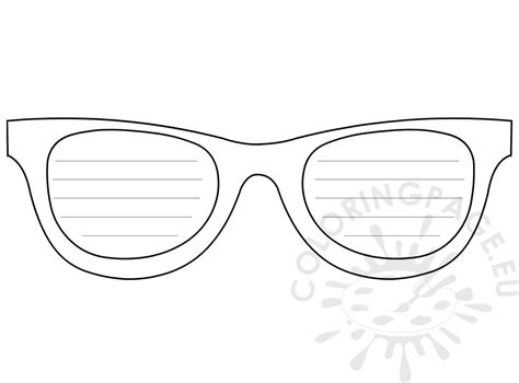 Sunglasses Writing Template Printable Craft Sunglasses – Coloring Page