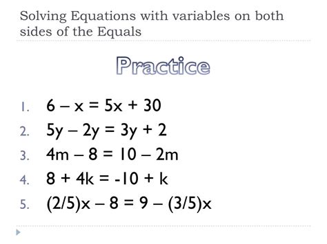 Solving Equations With Variables On Both Sides Worksheet