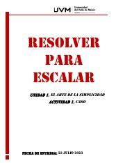 A Resolver Para Escalar Pdf Resolver Para Escalar Unidad El Arte