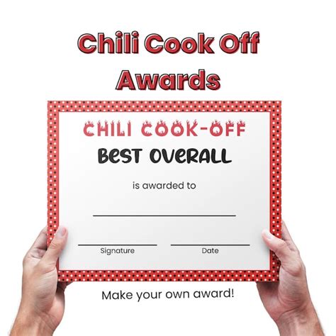 Chili Cook off Certificate Editable - Etsy