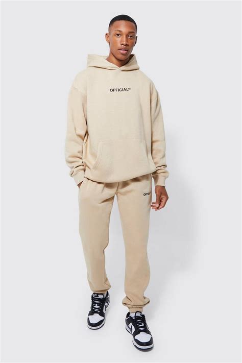 Lightweight Oversized Official Hooded Tracksuit Boohoo