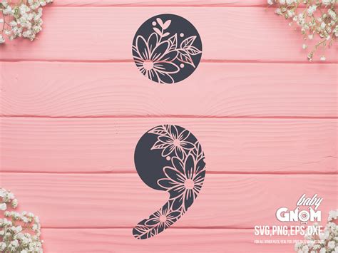 Floral Semicolon SVG, Semicolon svg, Serotonin (964058)