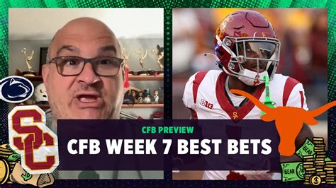 Cfb Week 7 Best Bets Texas Vs Oklahoma Penn State Vs Usc Bear