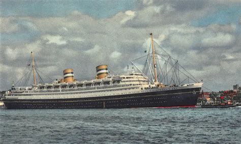 VINTAGE HOLLAND AMERICA Line Flagship Cruise Ship Rotterdam Port Tug