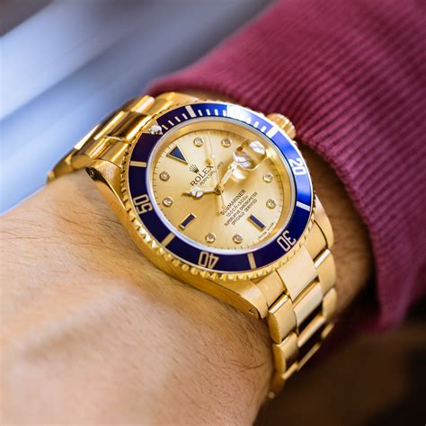 Rolex Vintage Submariner Date Ref K Yellow Gold Sapphire