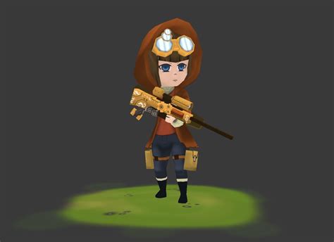 Low Poly Steampunk Girl Sniper 3d Model Cgtrader