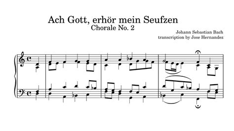 Ach Gott Erhoer Mein Seufzen Bach Chorale No 2 YouTube