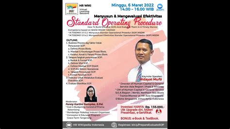 Menyusun Mengevaluasi Efektivitas Standard Operating Procedure SOP