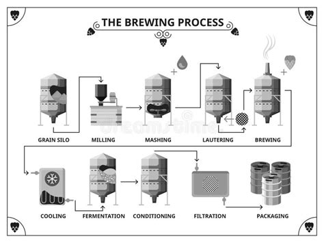 Plantilla De Infografías Vectoriales De Proceso De Producción Cervecera