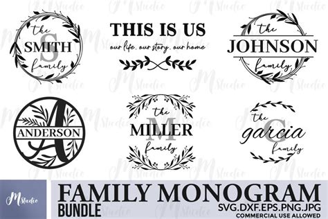 Family monogram bundle SVG, Free split monogram (484069)