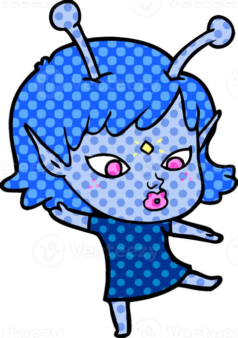 Pretty Cartoon Alien Girl Drawing 46878010 Png