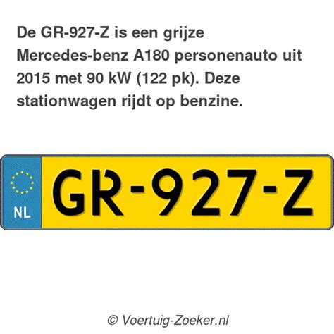 Kenteken Gr Z Mercedes Benz A Auto Gr Z Voertuig Zoeker Nl