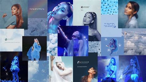 Aesthetic Ariana Grande Blue Desktop Wallpaper Ariana Grande