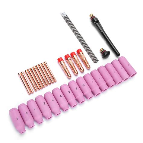 Pcs Tig Wearing Parts Set Welding Torch Kit Gas Lens Nozzle For