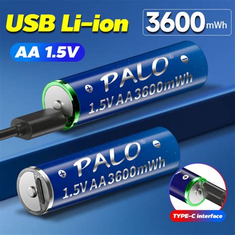 Palo Usb V Aa Mwh Li Ion Type C Rechargeable Aa Battery Lazada Ph