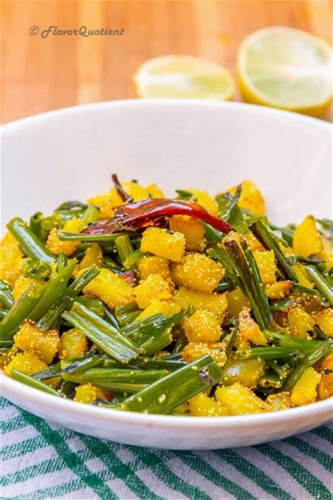 Aloo Peyajkoli Bhaja Potato And Green Onion Stir Fry Flavor Quotient