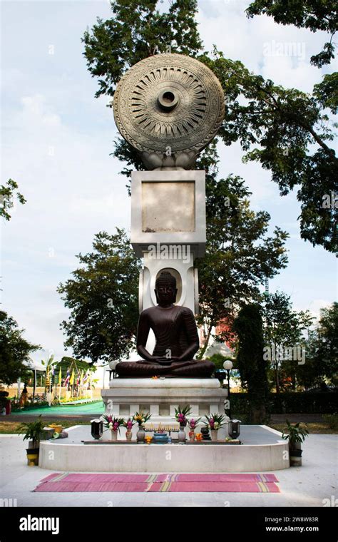 Ancient Beautiful Buddha In Dhamma Practice Area Of Wat Maheyong Temple