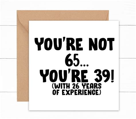 Funny 65th Birthday Card Funny Birthday Card for 65 Year Old - Etsy