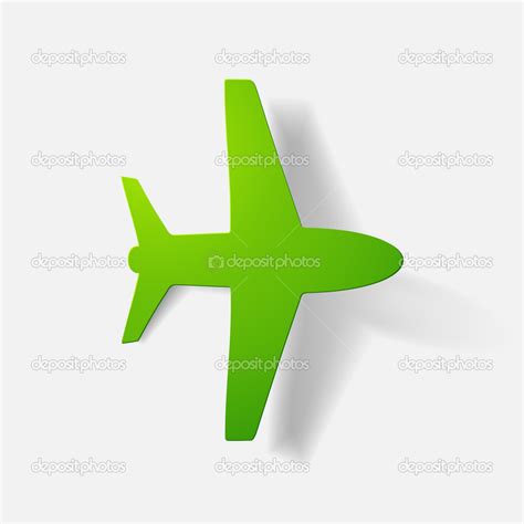 Paper Clipped Sticker Aircraft Airliner Stock Vector Image By