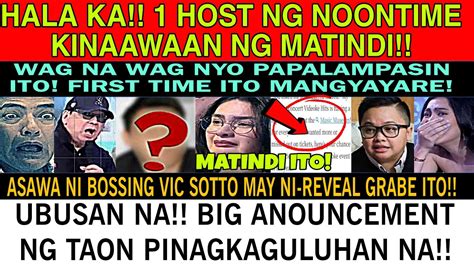 HALA KA 1 HOST NG NOONTIME KINAAWAAN NG SUBRA BIG ANOUNCEMENT NG TAON