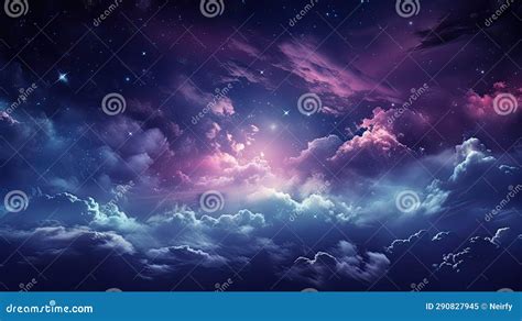 Night sky with clouds stock illustration. Illustration of light - 290827945