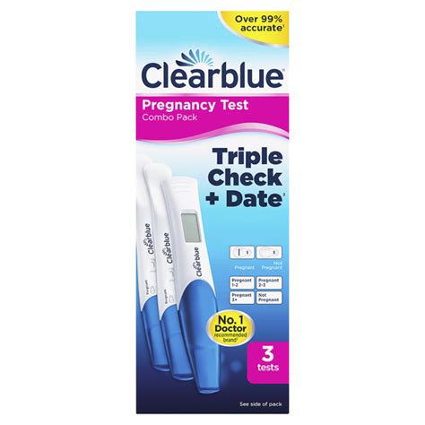 Clearblue Pregnancy Test Ultra Early Triple Check And Date Combo Pack 3 Tests 1 Digital 2