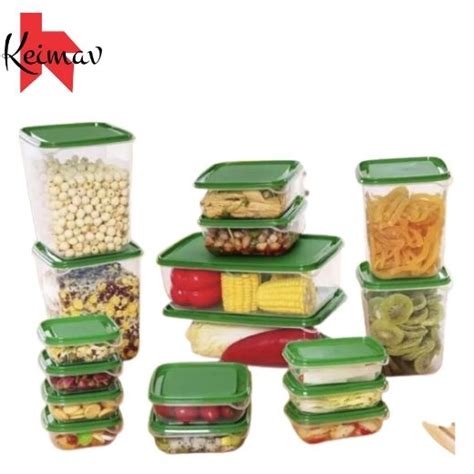 17pcs Set Refrigerator Tupperware Kitchen Container Food Storage Box Green Shopee Philippines