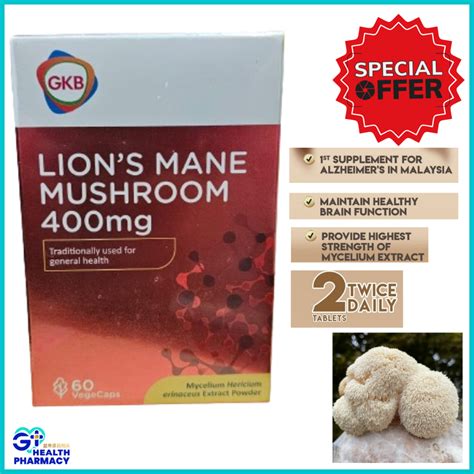 Gkb Lion S Mane Mushroom Mg Vegecap S Alzheimer Memory Boost