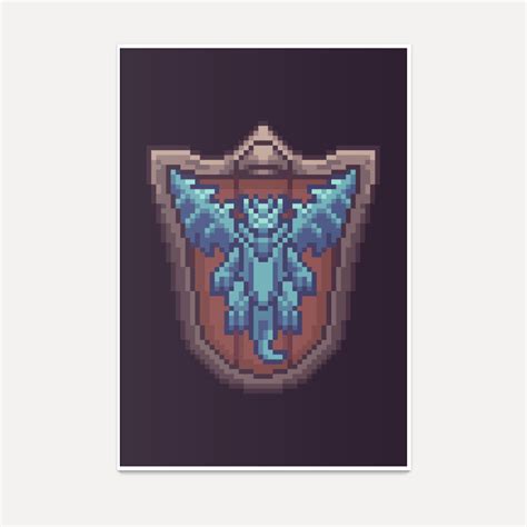 Poster Pixel art Emblema do Dragão Azul de PixelCarvel Colab55