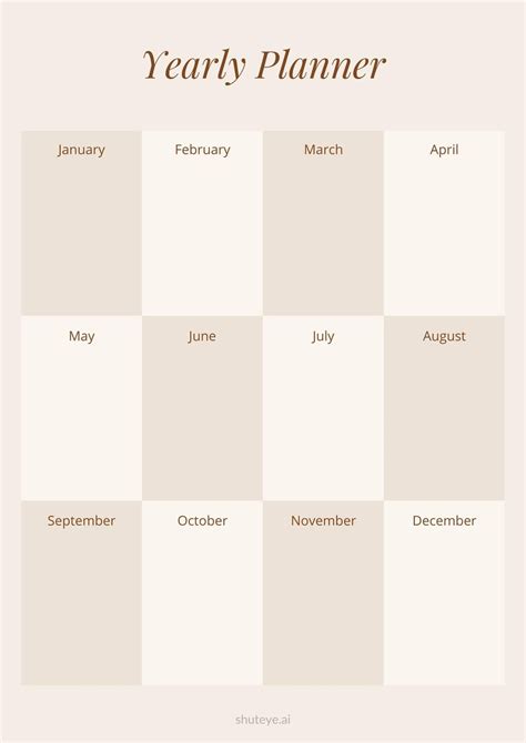 Best Free Printable Yearly Planner Templates For Shuteye