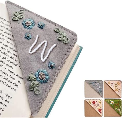 Amazon Personalized Hand Embroidered Corner Bookmark Letters